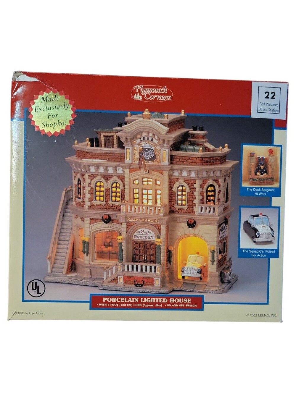 LEMAX Christmas Village Plymouth Corners 3rd Precinct Police Station House 25759 - Picture 8 of 9